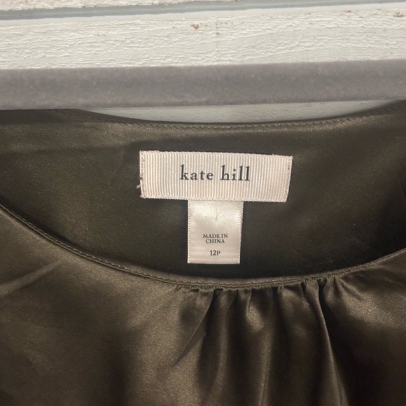 Kate Hill Green Silk Sleeveless Camisole Top size 12P - Picture 5 of 6